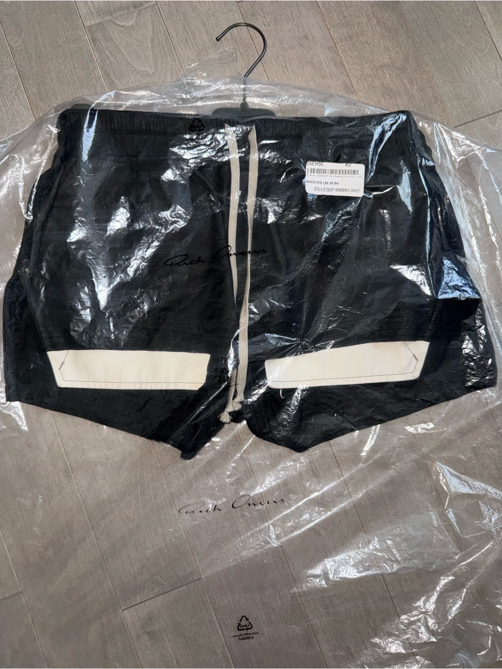 Rick Owens Fog Boxer Leather Shorts